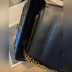 Black patterned shoulder or crossbody bag